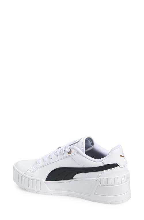 Puma Karmen Wedge Sneaker In  White- Black-gold