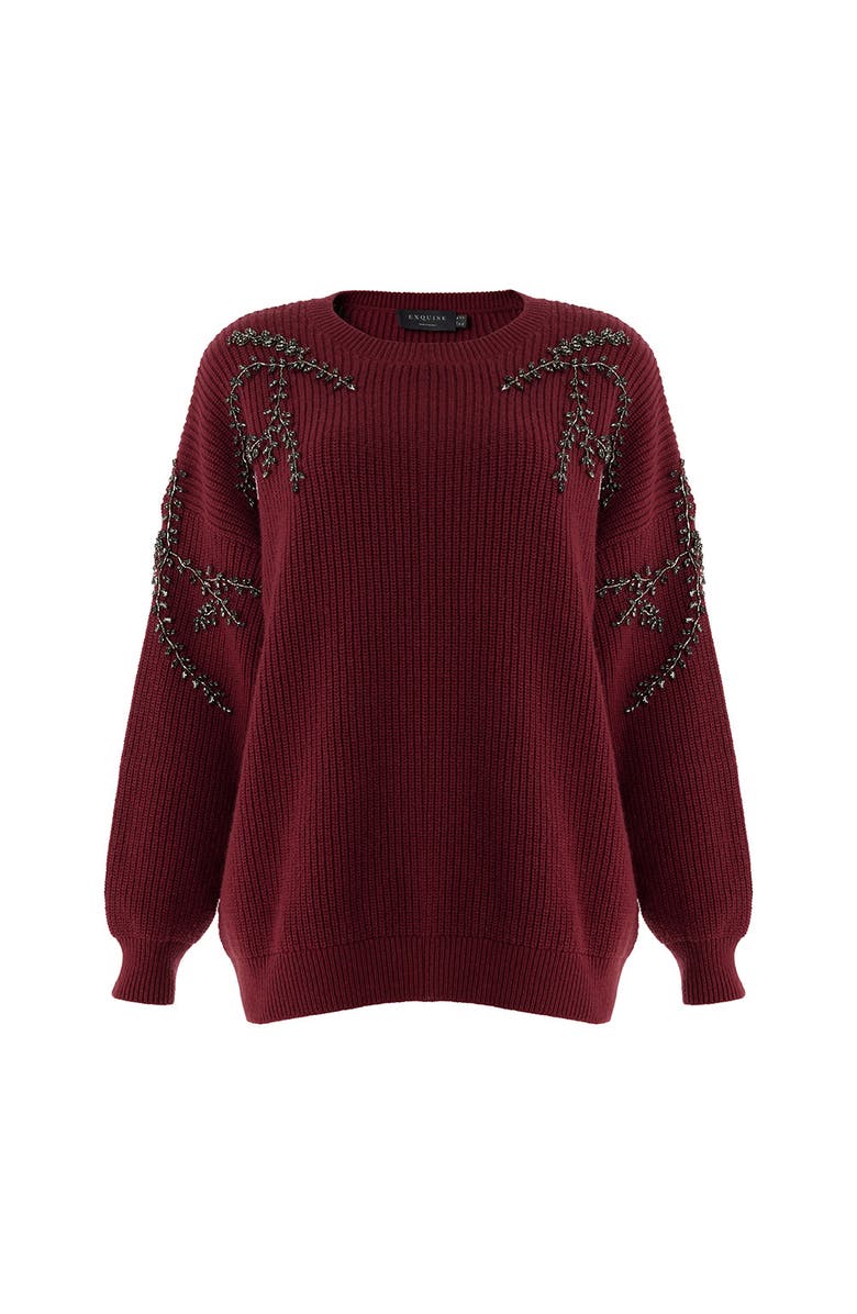 Exquise Grace Embroid Sweater, Alternate, color, Red