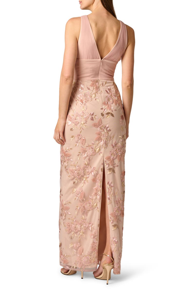 Aidan Mattox Embroidered Mesh Gown, Alternate, color,