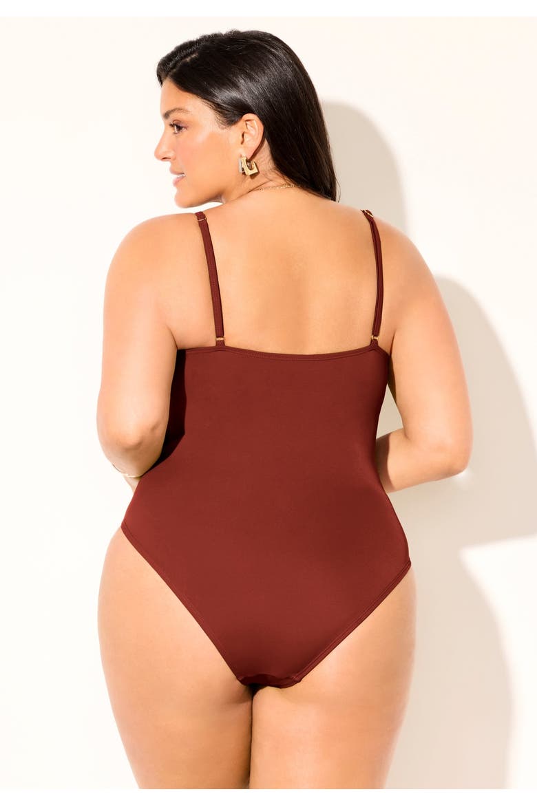 Tank One Piece Swimsuit, Alternate, color, Cinnamon