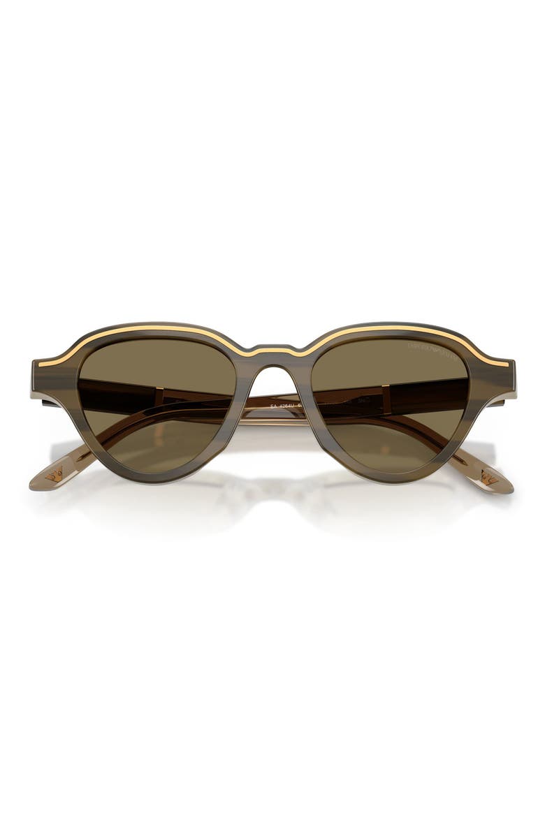 47mm Small Irregular Sunglasses, Alternate, color, BROWN ON STRIPED BEIGE