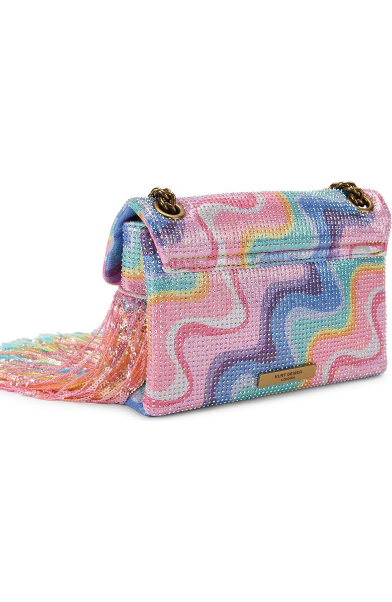 Kurt Geiger London Mini Kensington Fringe Convertible Crossbody Bag, Alternate, color, Pink Multi