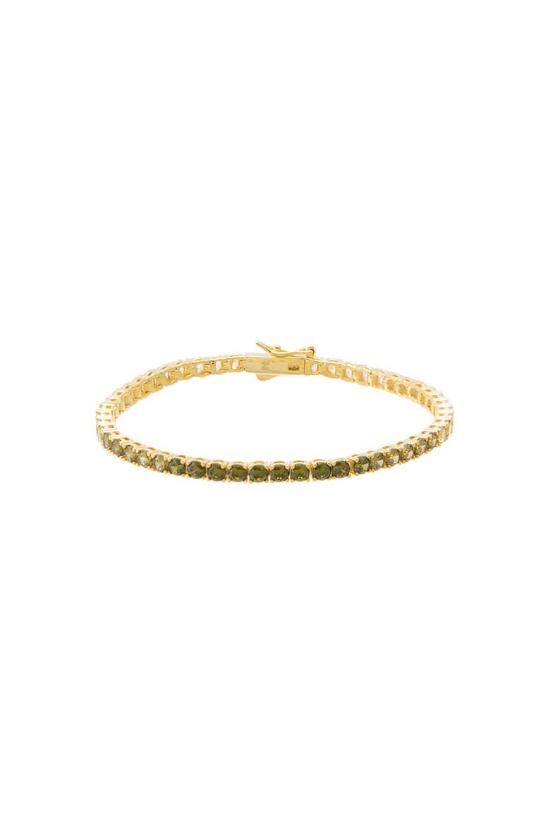 Earth Tone Ombre CZ Tennis Bracelet, Main, color, Light Green