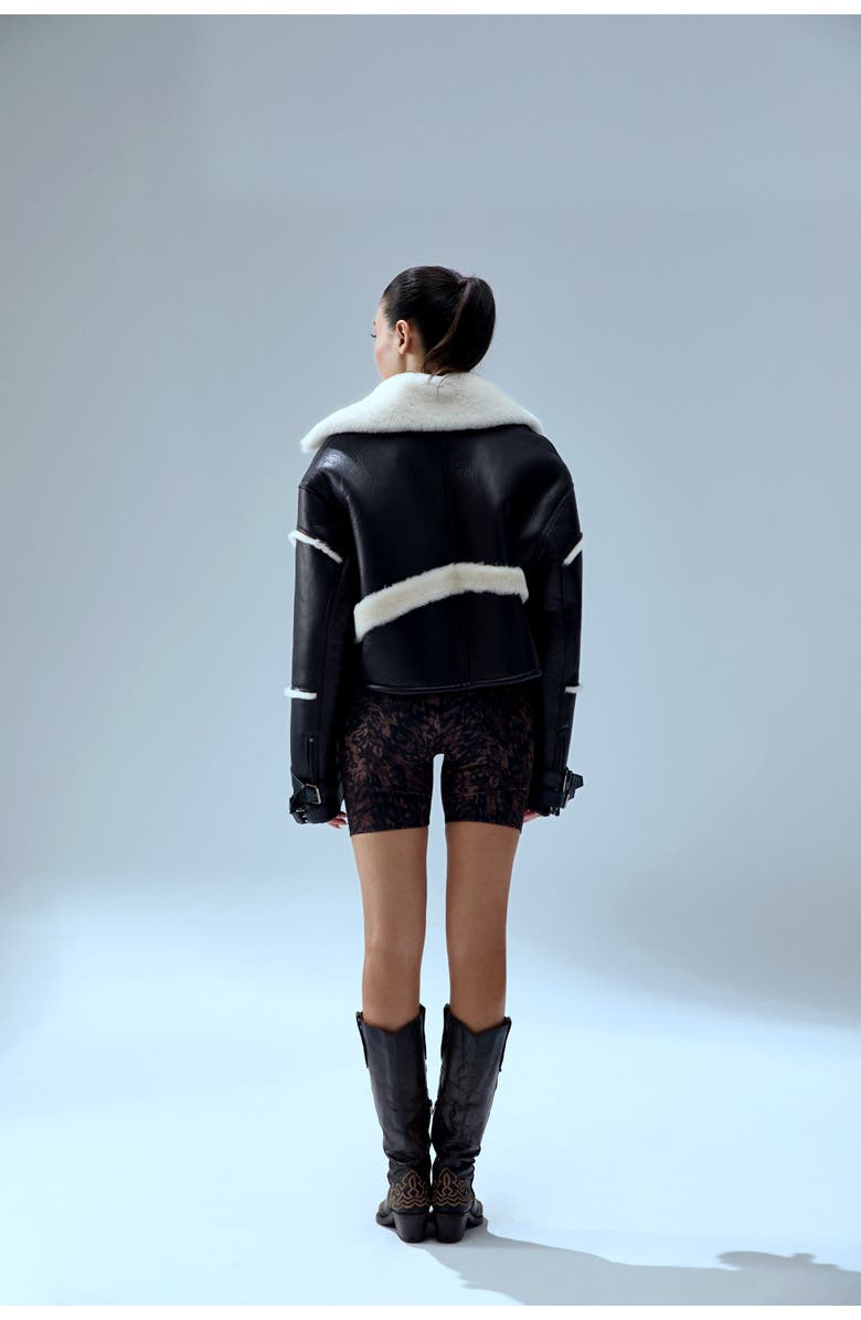 PCFG Your *Itch Furry Leather Jacket, Alternate, color, Black