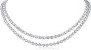 CZ by Kenneth Jay Lane Dual Layer Cubic Zirconia Tennis Necklace