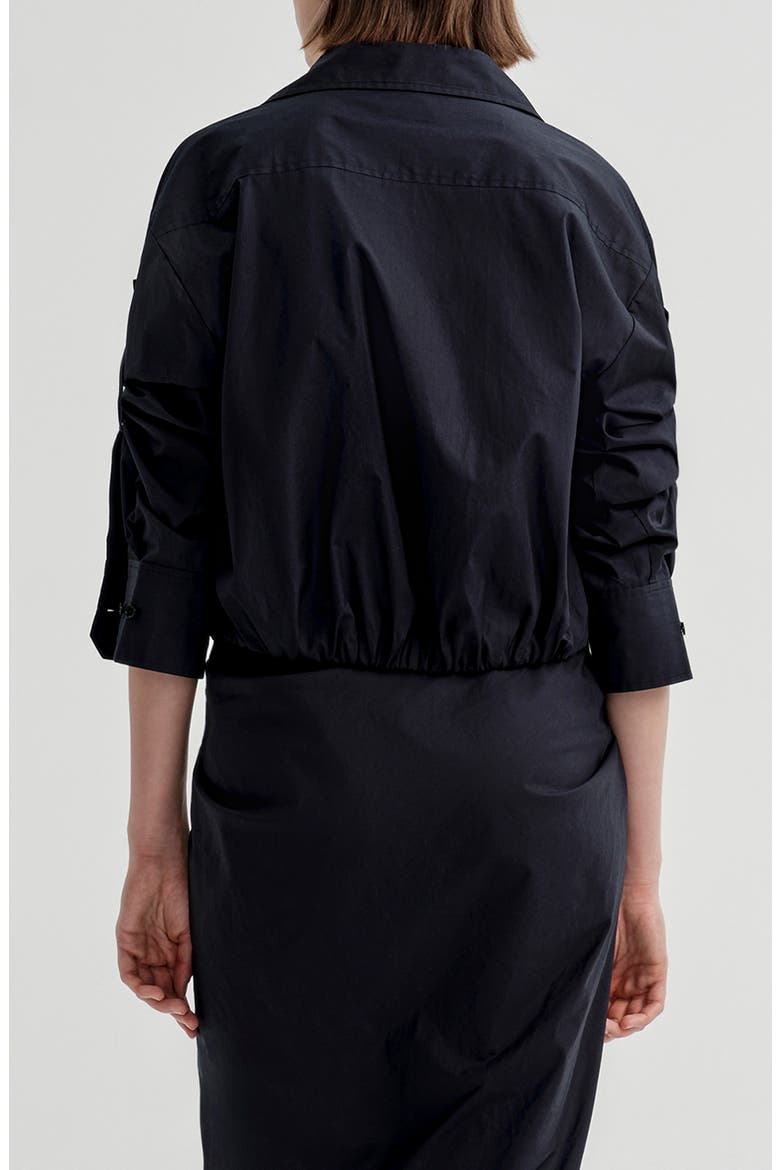 Leo Twist Front Cotton Shirt, Alternate, color, EVENING BLUE