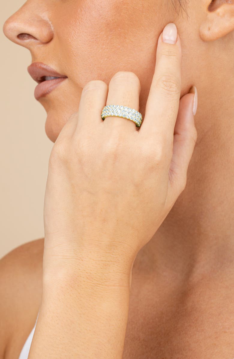 Sterling Forever Kate Cubic Zirconia Ring, Alternate, color, Gold