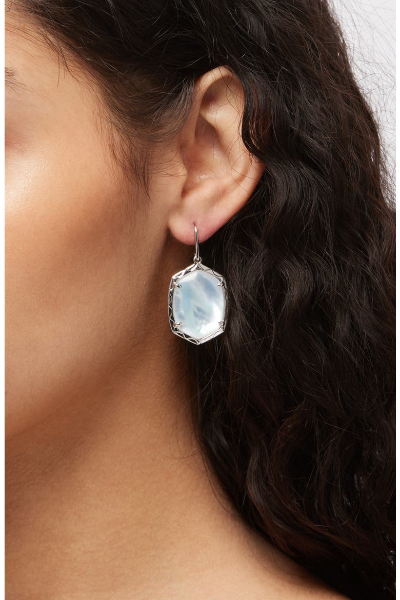 Daphne Drop Earrings, Alternate, color, SILVER IVORY PEARL