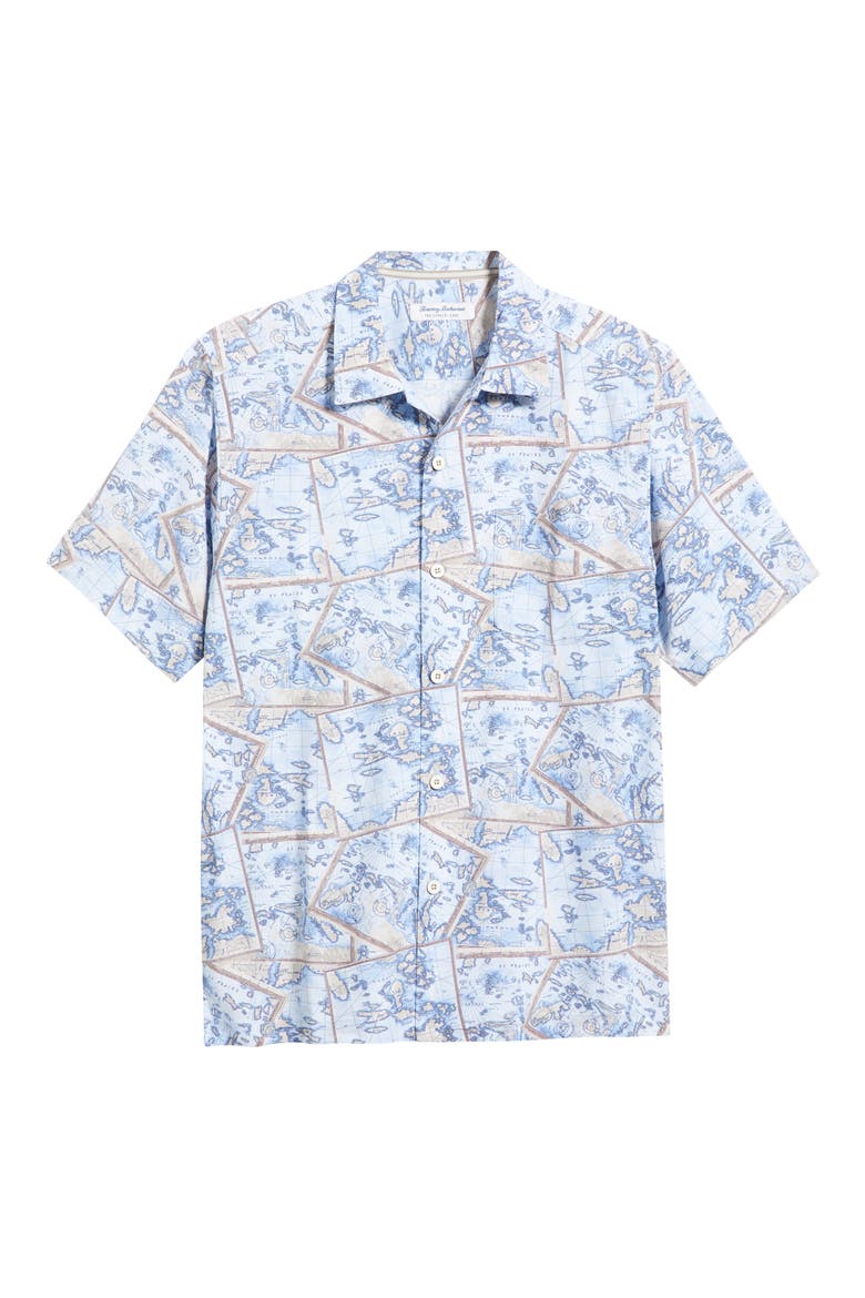 Coastal Ease Isle Explorer IslandZone® Short Sleeve Button-Up Shirt, Main, color, CLOUD NINE BLUE