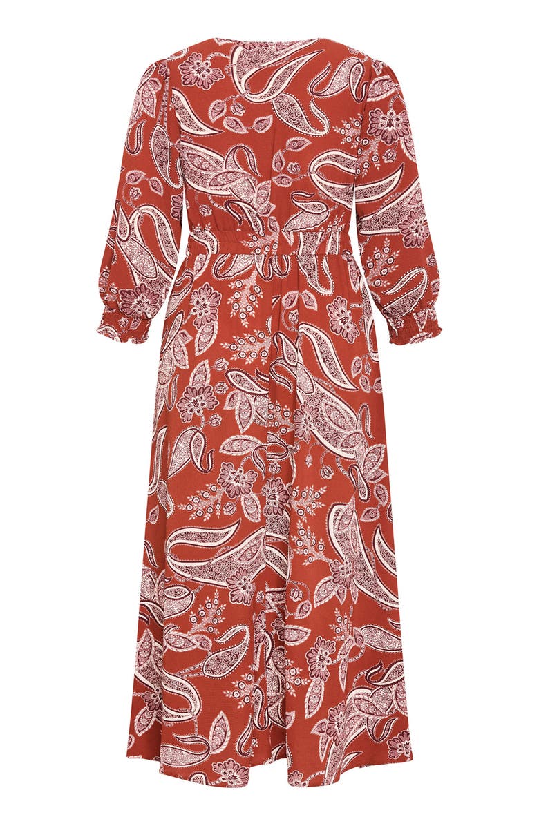 City Chic Jessie Print Maxi Dress, Alternate, color, Ginger Paisley