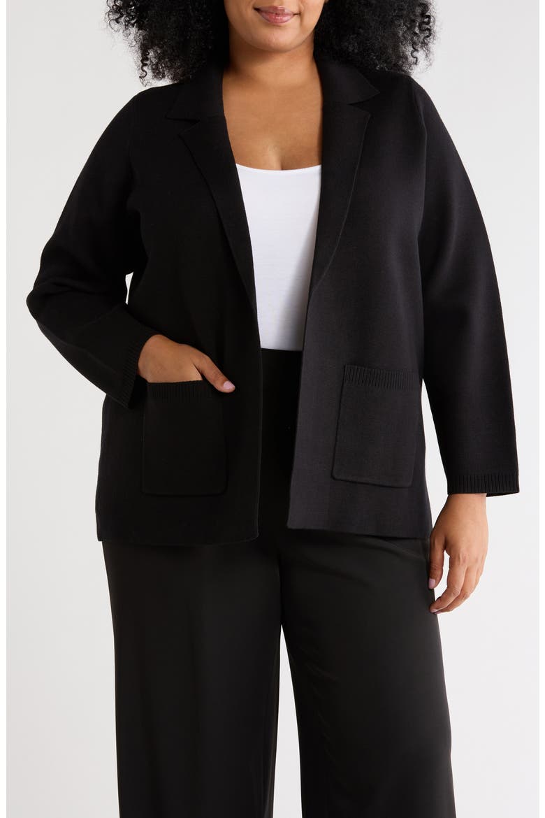 Open Front Sweater Jacket, Main, color, BLACK