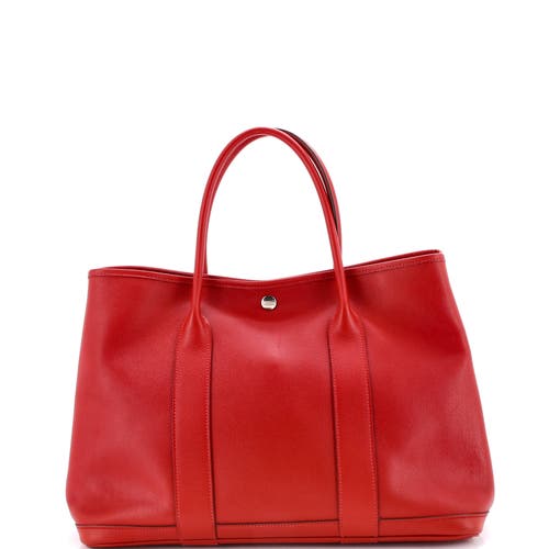 Pre-owned Hermes Hermes Garden Party Tote Leather 36 In Red
