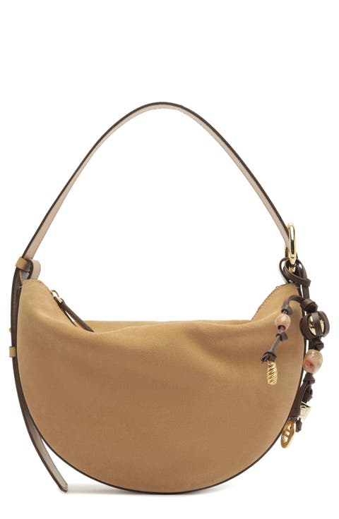 Medium Simone Suede Shoulder Bag
