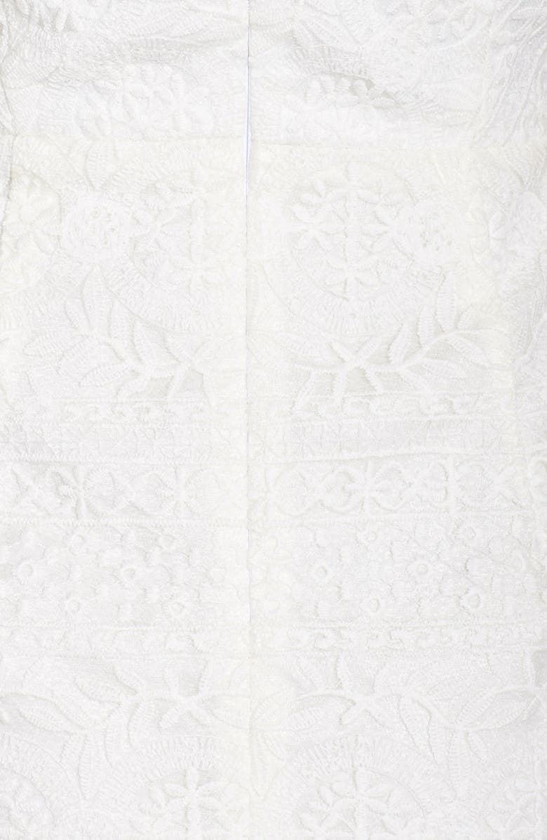 Maggy London Embroidered Mesh V-Neck Sheath Dress, Alternate, color, 