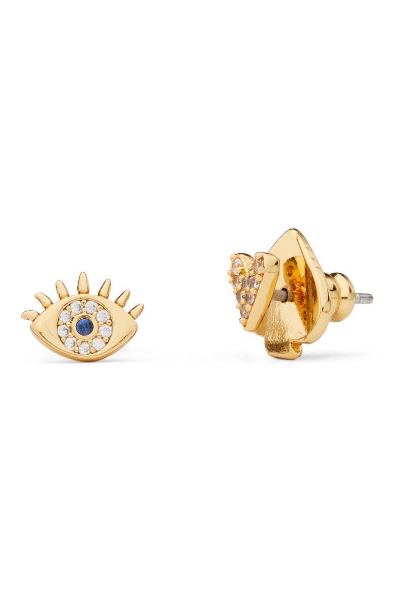 wishes mismatched stud earrings., Main, color, CLEAR/ GOLD.