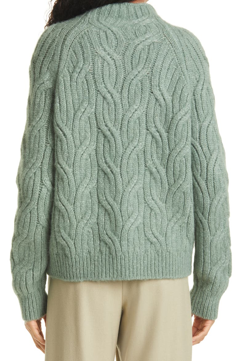 Twisted Chain Mock Neck Sweater, Alternate, color, HEATHER JADEITE