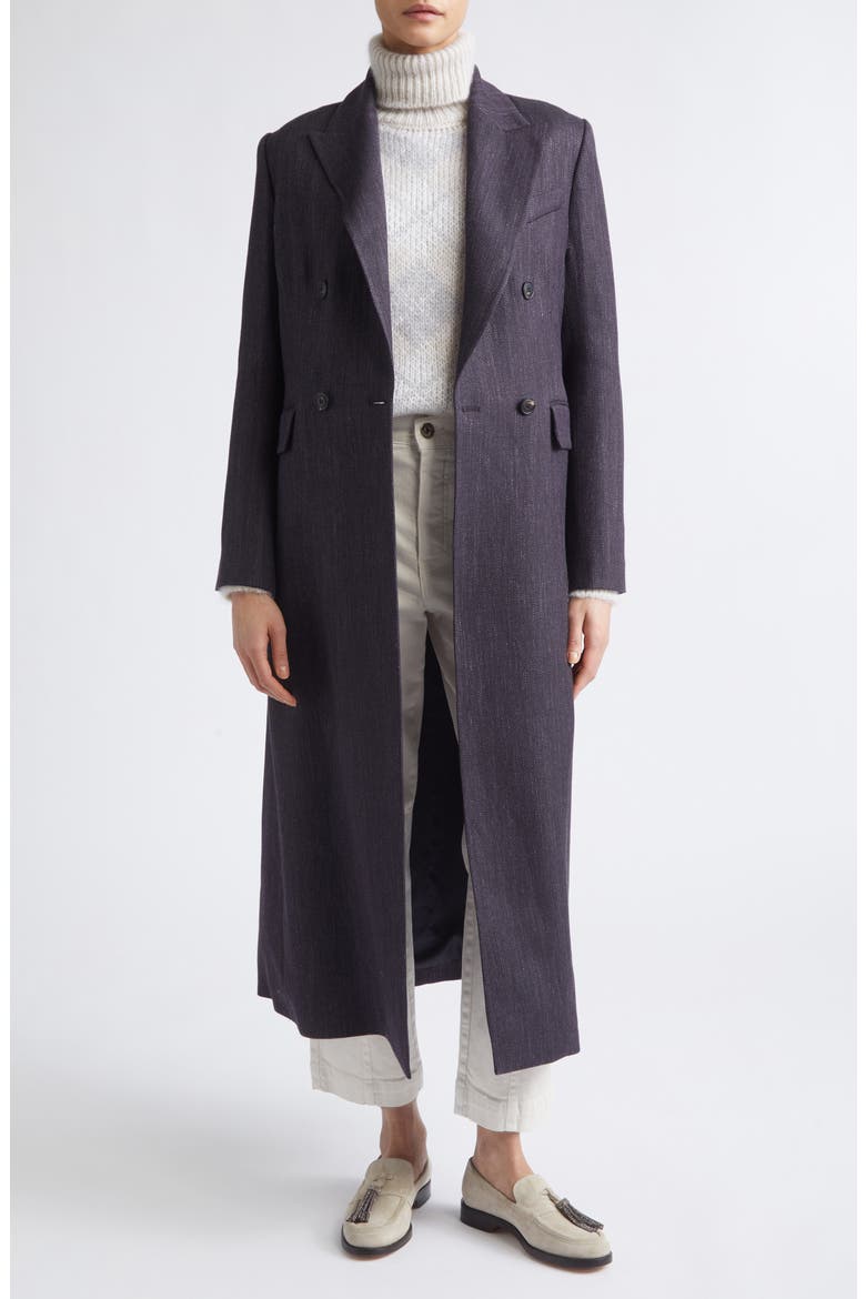 Herringbone Wool Blend Duster Jacket, Alternate, color, 177 AMETHYST