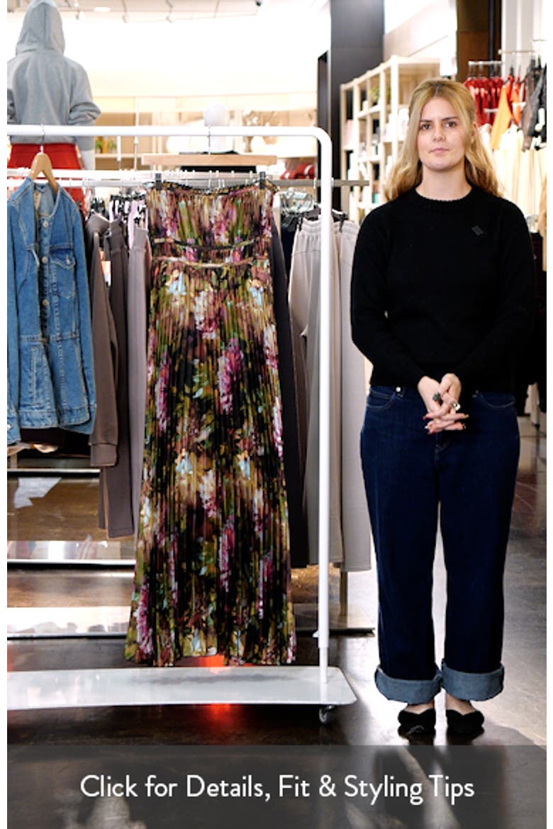 angelique floral cutout metallic strapless maxi dress Angelique Strapless Maxi Dress - Black Floral