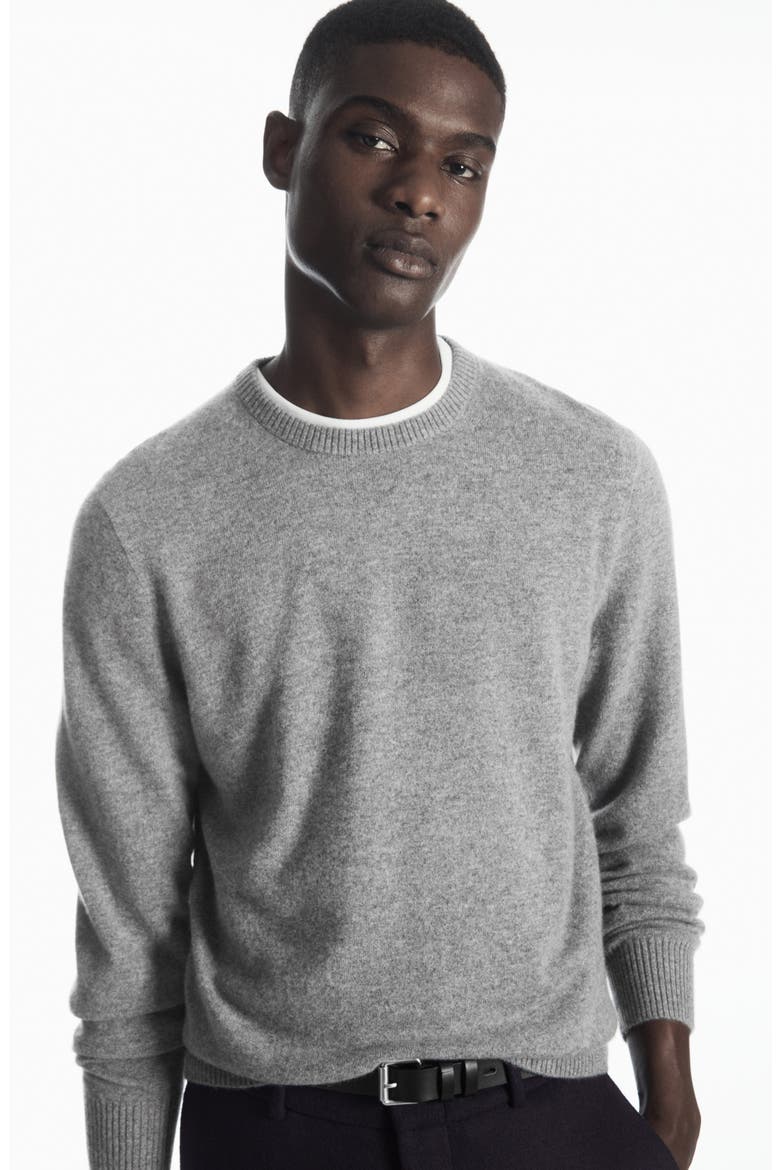 Regular Fit Cashmere Sweater, Alternate, color, GREY MEDIUM DUSTY