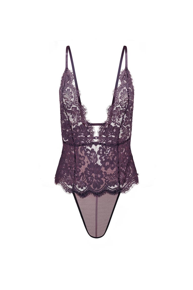 Annushka Bodysuit Lingerie, Alternate, color, Dark purple