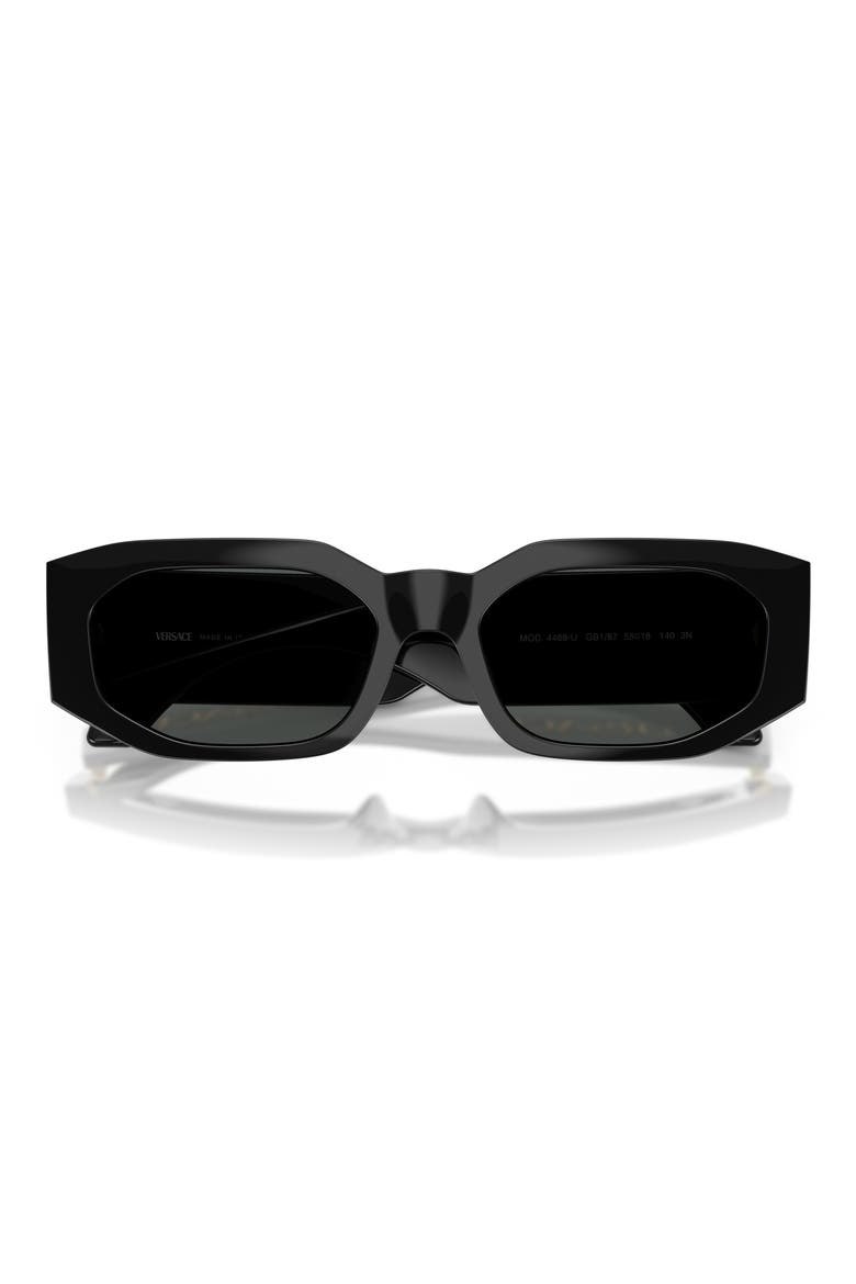 55mm Irregular Sunglasses, Alternate, color, BLACK