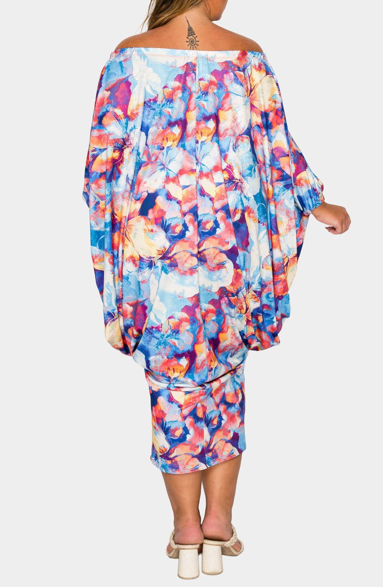 L I V D Halle Off the Shoulder Tapered Hem Midi Dress, Alternate, color, Blue Light