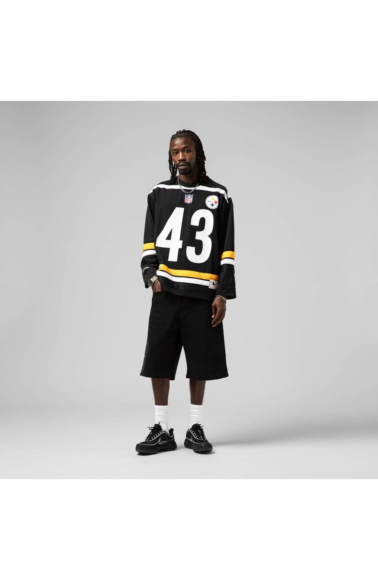 Mitchell & Ness Men's Mitchell & Ness Troy Polamalu Black Pittsburgh Steelers Maxxed Out Fashion Hockey Jersey, Alternate, color, Black