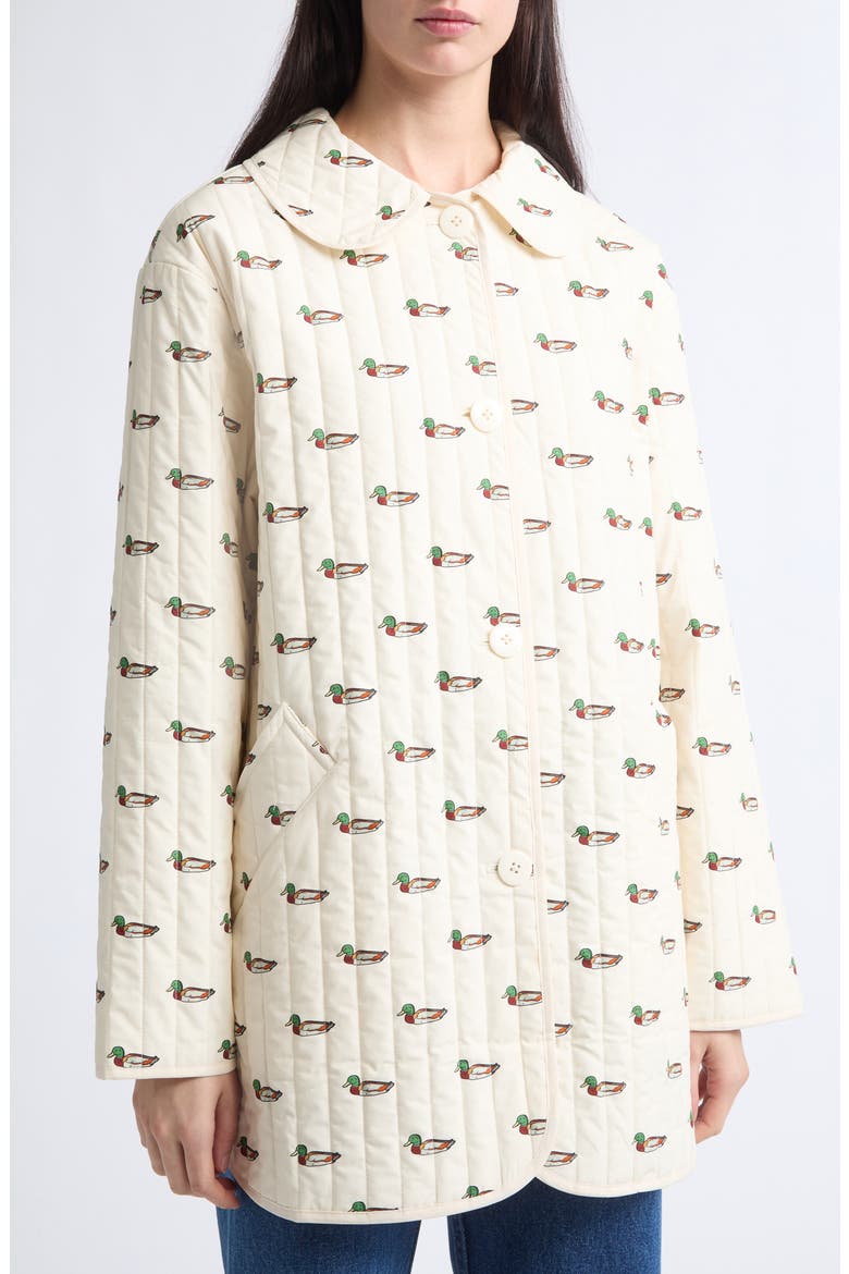 Arnie Mallard Print Quilted Jacket, Alternate, color, IVORY