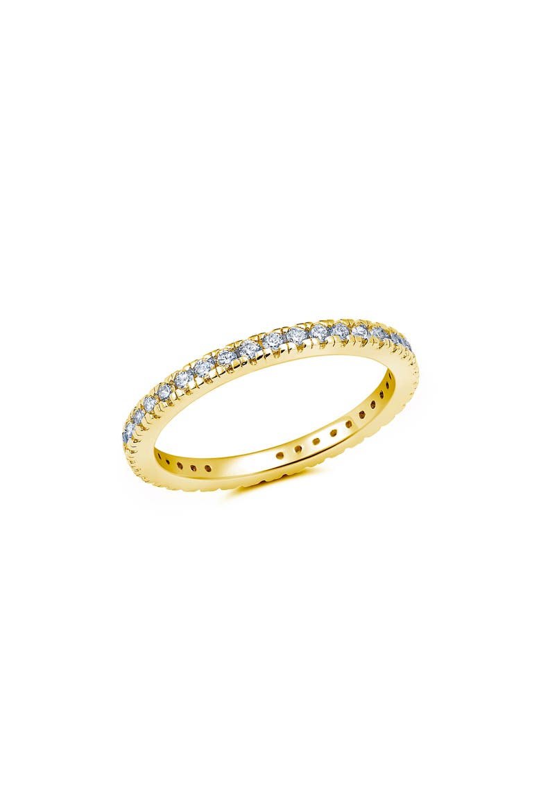 Pavé Round Cubic Zirconia Eternity Band Ring, Main, color, 18KYG/ CLEAR STONE