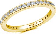 Crislu Pavé Round Cubic Zirconia Eternity Band Ring