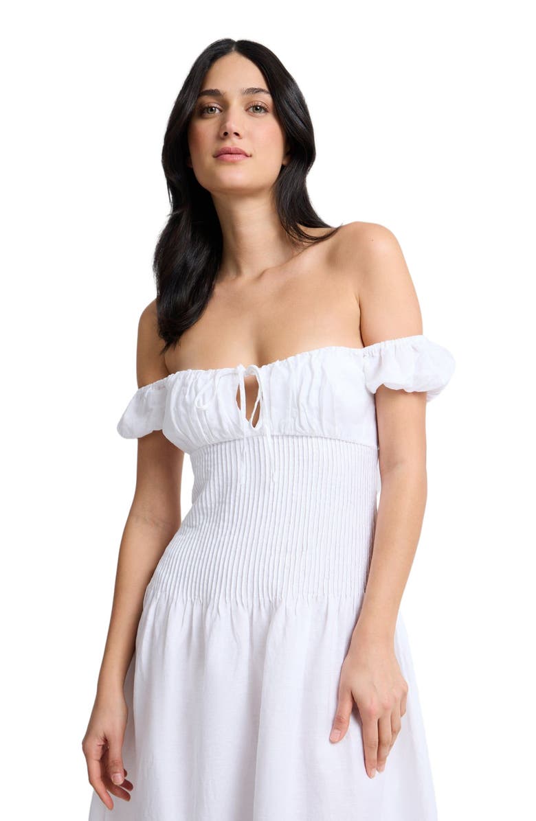 Onia Off-Shoulder Midi Dress, Alternate, color, White