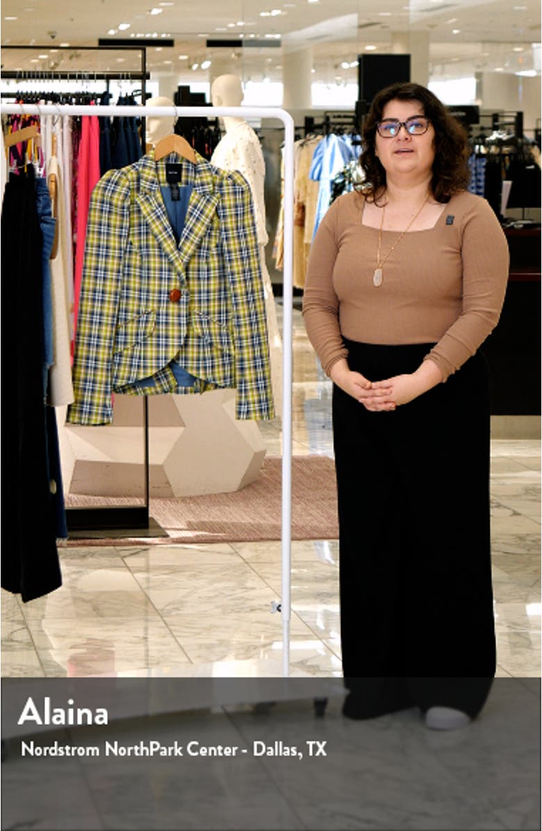 Plaid Puff Sleeve Blazer, sales video thumbnail