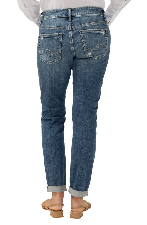 Shop Silver Jeans Co. Curvy Mid Rise Boyfriend Jeans In Indigo