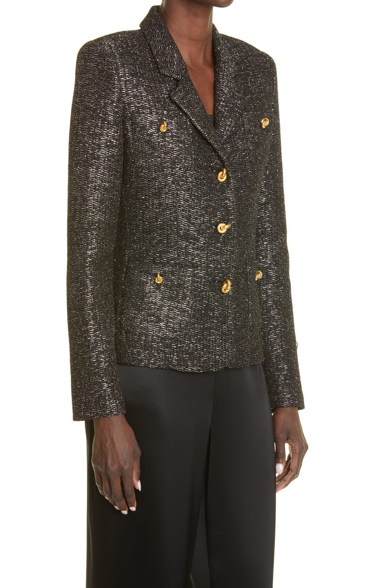 St. John Evening Metallic Glitter Knit Jacket, Alternate, color, 