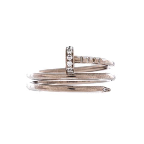 Juste un Clou Double Ring 18K White Gold and Diamonds Small