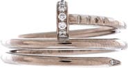 Pre-Owned Cartier Juste un Clou Double Ring 18K White Gold and Diamonds Small