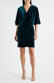 Eliza J Dolman Sleeve Velvet Sheath Dress