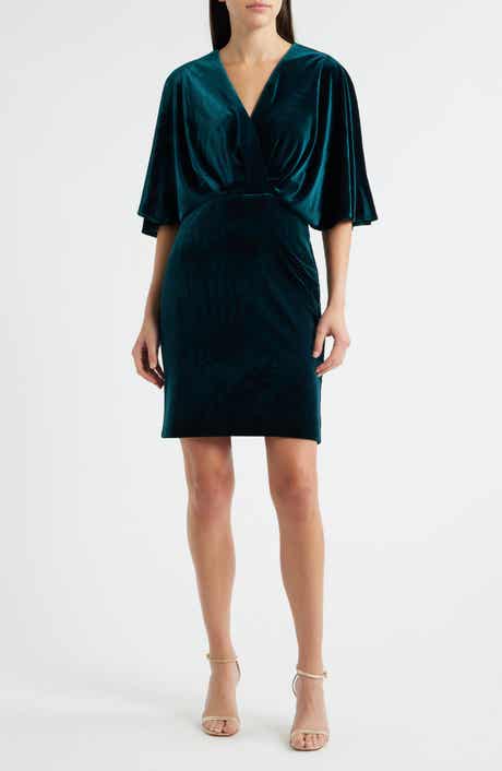 Eliza J Dolman Sleeve Velvet Sheath Dress