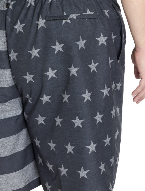 Harbor Bay By Dxl Big & Tall Textured Americana Swim Trunks