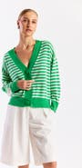 Brodie Pure Cashmere Beach Stripe 100% Cashmere Cardigan