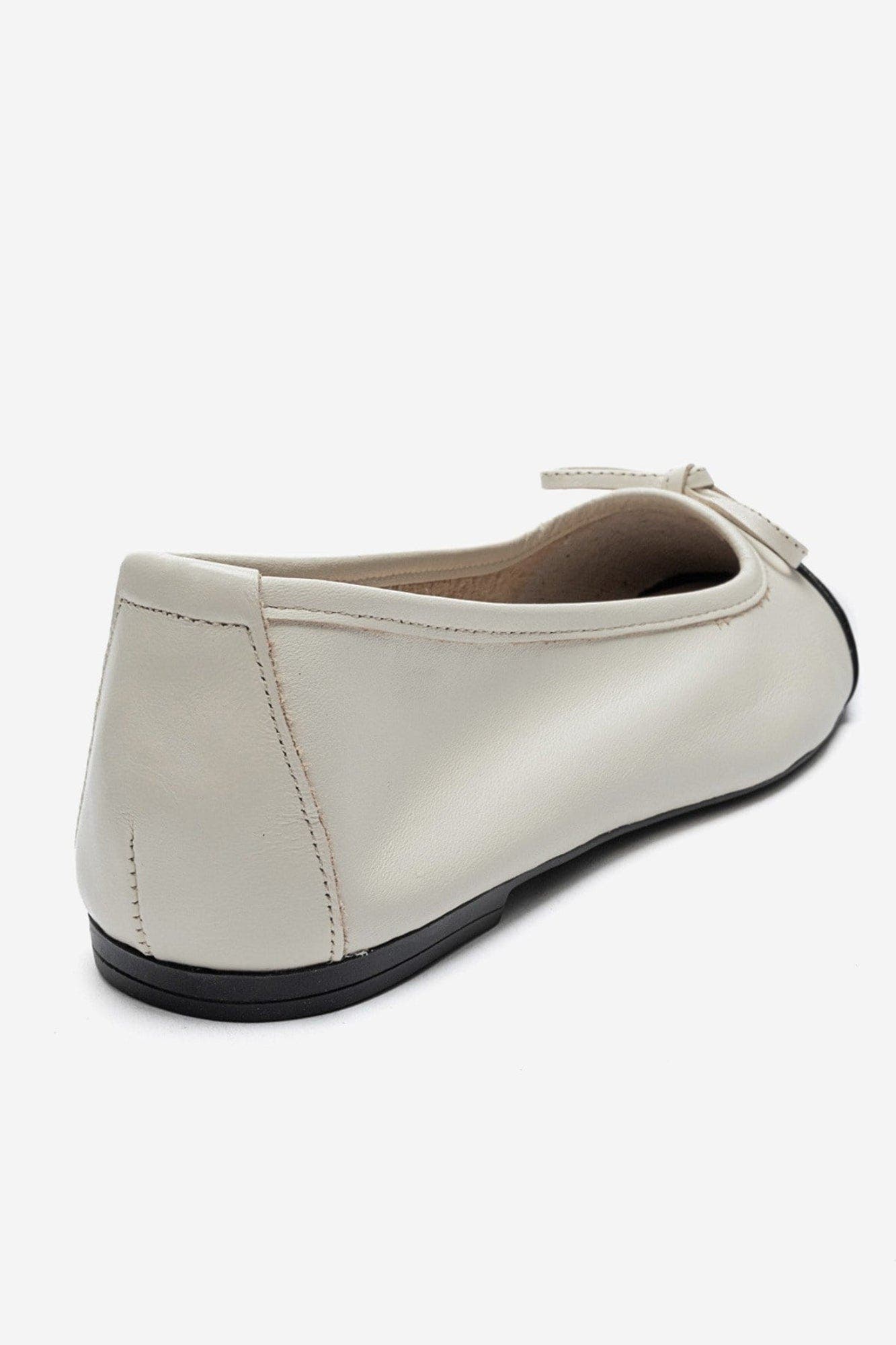 Rony Leather Ballet Flat, Alternate, color, Ecru Leather
