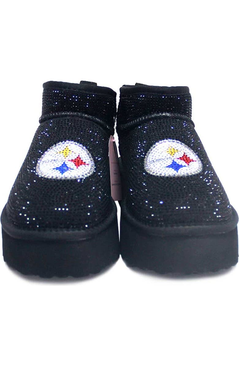 CUCE Women's Cuce Black Pittsburgh Steelers Crystal Platform Boots, Alternate, color,