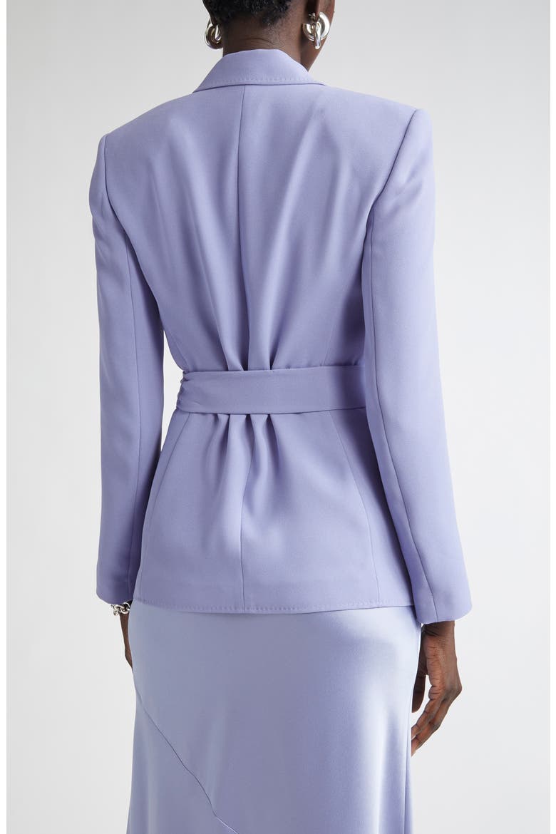 Belted Satin Back Crepe Wrap Jacket, Alternate, color, IRIS