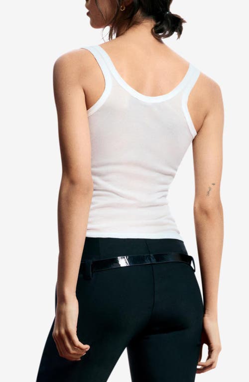 Desigual Hardware Rib Tank In White