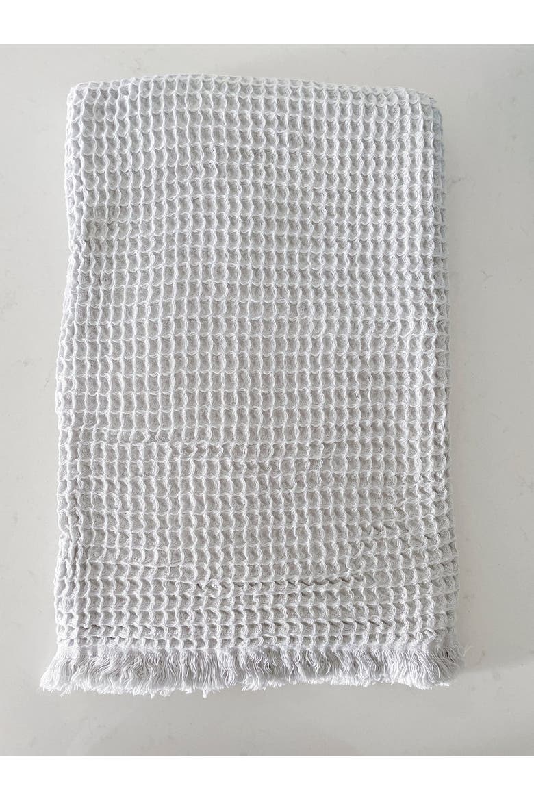 Turkish Cotton Waffle Throw, Main, color, Soft Grey