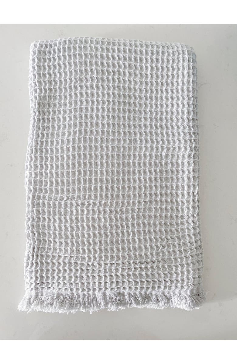 Anaya Turkish Cotton Waffle Throw, Main, color, Soft Grey