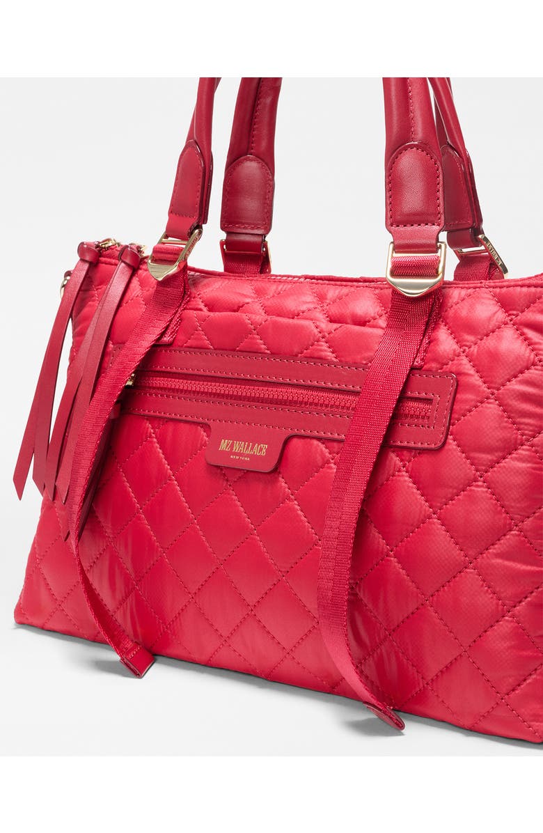 MZ Wallace Small Park Quilted Nylon Satchel, Alternate, color, Apple