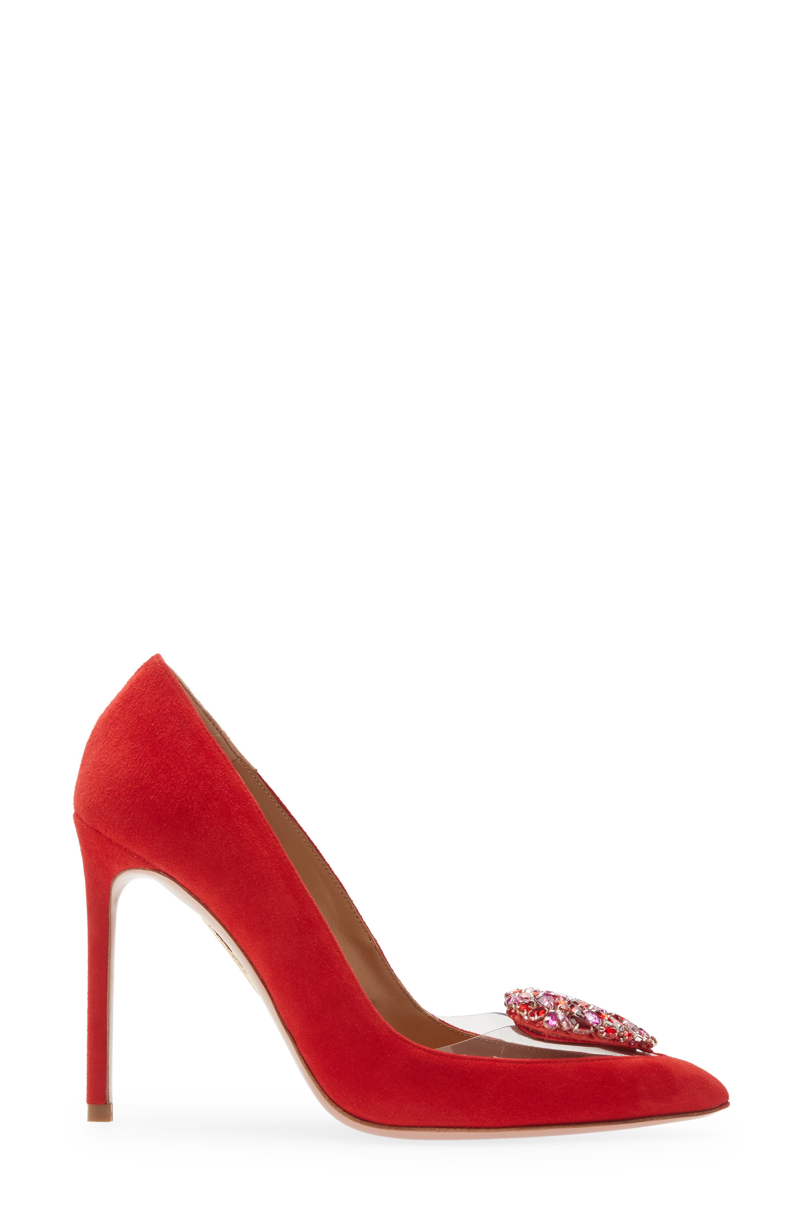 Aquazzura Love Me Pavé Heart Pointed Toe Pump, Alternate, color, 