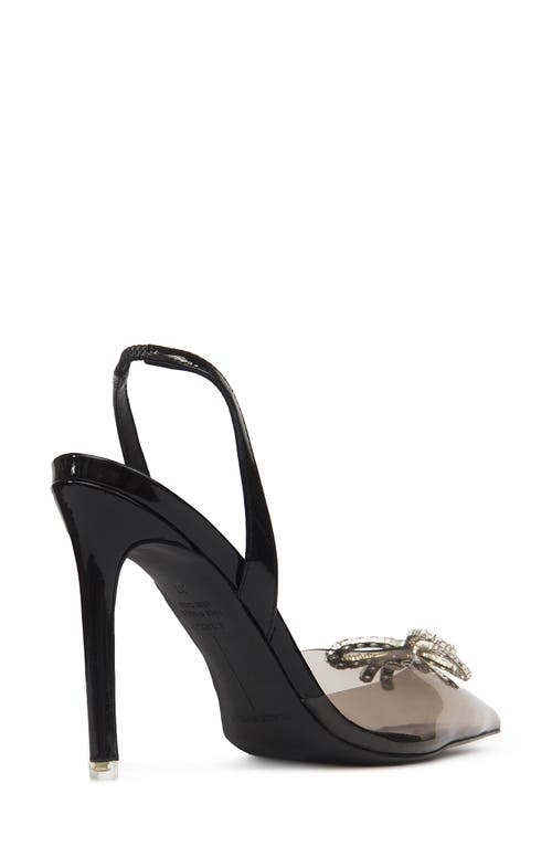 Black Suede Studio Monroe Slingback Pointed Toe Pump In Black/black Pvc