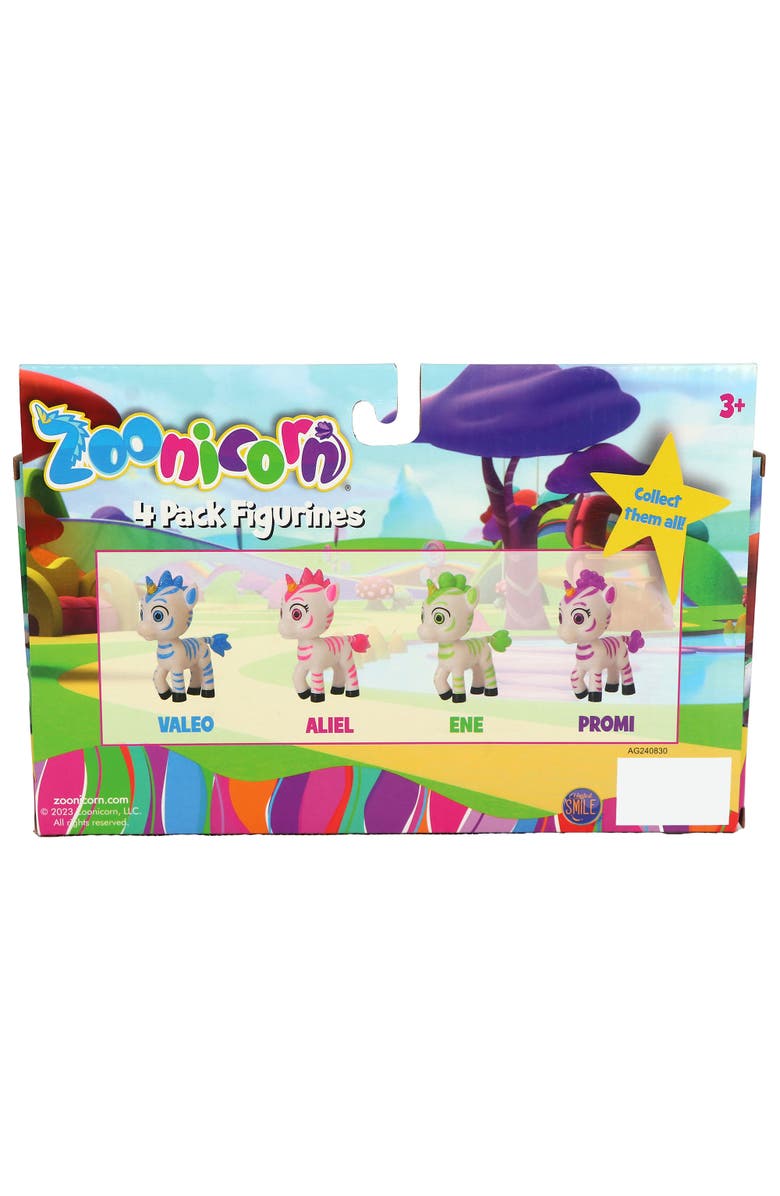 Zoonicorn 4Pack Figurines 2.75 Inch Mini Toy Set, Aliel Ene Promi Valeo, Kids 3+, Alternate, color, Multicolored